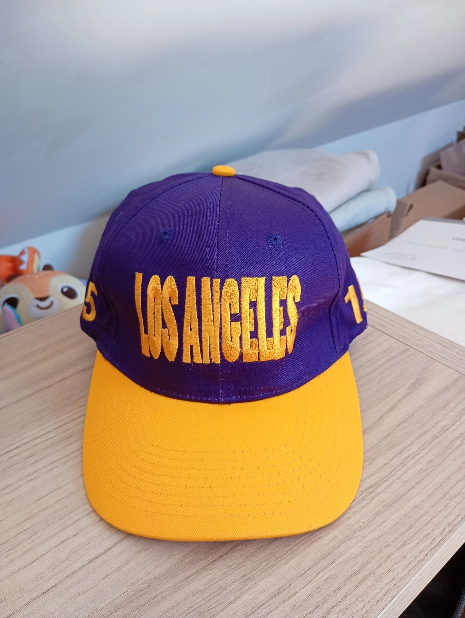 Vintage 90s snapback cap Los Angeles purple and yellow adjustable – photo 6
